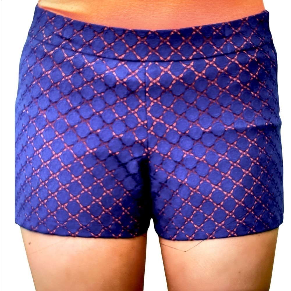 Judith March Crocheted Navy Orange Shorts